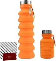 TISSOFT Collapsible Water Bottle & Coffee Cup 2-in-1 Compact [Fits in Small Bag] Made of Flexible & Durable Silicon + BPA Free
