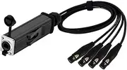 4 Channel 3-Pin Multi Network Snake Receiver to Single Ethercon Cable Box Extender-CAT5 Cable(D1003J-F-Black,2.9M)