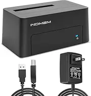 INDMEM SAS to USB 3.0 Adapter, SAS/SATA Hard Drive Enclosure Reader Converter Docking Station for 2.5/3.5 inch Server HDD SSD with 12V/2A Power Adapter,Support up to 18TB(New Upgrade)