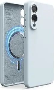 [elago] Magnetic Silicone Case Compatible with Samsung Galaxy S25 Edge, Slim Fit, Shockproof, Back Camera Protection, Wireless Charging Support, Detailed Cutouts (Light Blue)