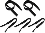 [Oreilet] 5pcs Sports Glasses Strap, Sunglasses Strap, Eye Glasses Holders Around Neck Elastic Eyewear Lanyard Straps for Men Women, Black