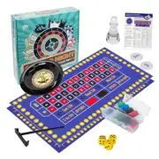 Extguds Roulette Wheel and Craps Set with Large Double Sided Felt, 10 Inch