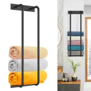 Towel Rack Wall Mounted Towel Shelf Bathroom Holder Space Saving Towel Organizer