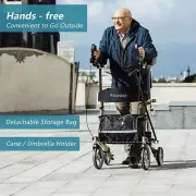 2025 Deluxe Medical Aid OEM ELENKER Rollator Walker Rolling Mobility Champagne
