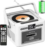 Boombox CD Player with Speakers, Portable Radio Tape Cassette CD Players for Home, Remote control, Stereo Hifi System Player with Bluetooth, USB/AUX/MP3/TF card playback,5000mAh Rechargeable Battery…