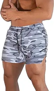[CEHT] Mens Workout Running Shorts Lightweight Athletic Gym Shorts with Zipper Pockets