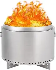20.5" Smokeless Fire Pit, with Handle, Portable Fire Pit for Camping with Removable Ash Pan, Outdoor Bonfire Pit for Camping, Garden, Patio