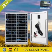 20W Solar Panel Kit 12V 10A Regulator Battery Charger Power Caravan Camping RV