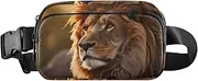 [XYMZR] Fanny Pack Lion Head Closeup Hip Bag Belt Bag for Women Man Fashion Waist Pack Water-repellent Crossbody Bag for Halloween Costumes Running Hiking Jogging Travel Sport, Multi-colored, one size