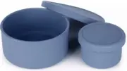 Haakaa: Round Silicone Food Container Set - Bluestone