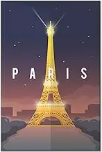 Paris Fridge Magnet France Vintage Poster Night Eiffel Tower Travel Souvenir