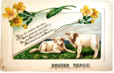 Raphael Tuck & Sons Easter Peace c1912 Embossed Antique Postcard