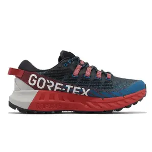 【MERRELL】越野跑鞋 Agility Peak 4 GTX 男鞋 藍 紅 防水 運動鞋 戶外 Vibram(ML067459)