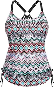 [Holipick] Womens Tankini Swim Top Only Tankini Bathing Suit Tops No Bottom S-XXL