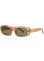 LE Specs Dynamite Rectangle-frame Sunglasses - Brown Light ONE SIZE