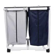 Deluxe New Era Patented Small Double Hamper with Zipper Opening Bag and Foot...