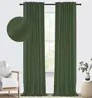 100% Blackout Shield Blackout Curtains for Bedroom Linen Black Out Curtains 1...