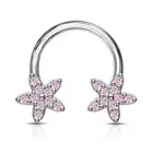 Piercing Horseshoe Flowers Zircon Pink ( Ear, Daith , Septum)