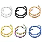 Double Spiral Ring Stainless Steel Tragus Ear Lip SilverGold Nose Hoop Piercing@