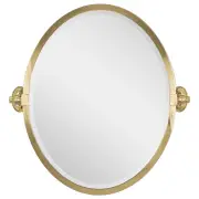 Leda Oval 48x60cm Tilt Mirror, Brushed Brass