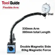 0-10mm Dial Indicator Gauge + Snake Shape Flexible Arm Magnetic Base Holder