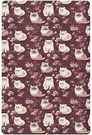 Crib Fitted Sheet for Baby Boys or Girls Soft Nursery Bed Sheet for Standard Size Crib Mattress 39x27in Art Exotic Shorthaircats