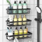 Shower Caddy, 3 Pack Organizer, Adhesive No Drilling Traceless Shelves, Rustproo