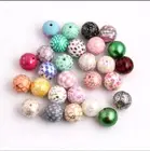 10 pc. Mixed patterns printed acrylic chunky 20mm beads, Gumball Jewelry
