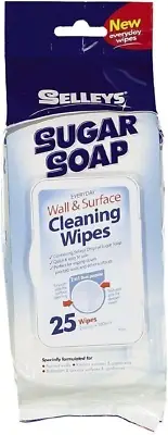 Sugar Soap Wall and Surface Cleaning Wipes 25 Pieces White