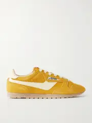 [Autry] Autry - Windspin Leather-trimmed Brushed Suede Sneakers - Yellow - IT39 IT 39 Yellow