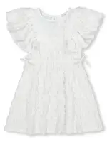 Miss Mango Girls Textured Dress, White, Size 14