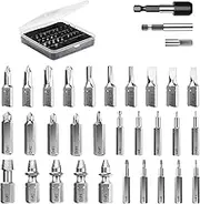 33Pcs Damaged Screw Extractor Set, Upgraded Stripped Screw Extractor Kit, All-Purpose HSS Broken Screw Remover Set with Magnetic Extension Bit Holder & Socket Adapter, Gifts for Men