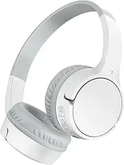 Belkin SoundForm Mini Kids Wireless Headphones with Built in Microphone, On Ear Headsets Girls and Boys For Online Learning, School, Travel Compatible with iPhones, iPads, Galaxy and More - White