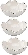 Didiseaon Condiment Dish Ceramic Cherry Blossom Sauce Bowl Set of 3 for Home Kitchen