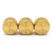 3Pcs Aluminium Alloy Gold Guitar Knobs Volume Audio Pot Control Knurled Knobs