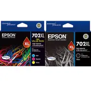 NEW Epson 702XL Ink Cartridge High Yield Black/Cyan/Magenta/Yellow Set