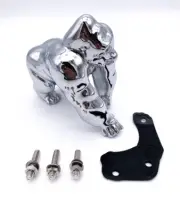 Universal Chrome Die Cast Gorilla King Hood Ornament - 5-3/16 x 3-1/16 x 4-3/4