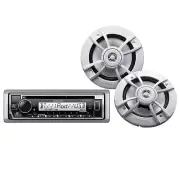 Kenwood Marine Audio Package w/ BT Stereo + 6.5" Boat Speakers Pair PKG-MR382BT
