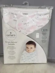 NEW Carter's Baby Simply Secure Swaddle 7-14lbs newborn pink star galaxy clouds