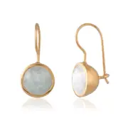 Orion Earrings in Sterling Silver with Labradorite Stone & Shiny Finish - Elegant Jewellery in Australia