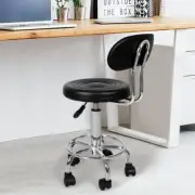 Round 360° Swivel Salon Stool, PU Leather 50-65cm Height Adjustable Barber Stoo