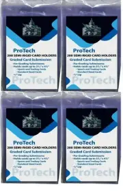 200 ProTech Semi Rigid Cards Grading Submissions Graded PSA BGS Large Holder