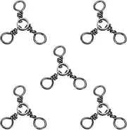 uxcell 3 Way Swivel Fishing Tackle #3/0 143LB, 50Pcs Stainless Steel Cross Line Swivels Triple Trolling Lure Connector Three Way Fishing Rigs for Saltwater Freshwater Catfish Tackle