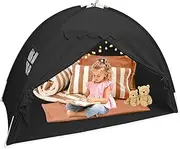 Bed Canopy Tents, Blackout Sleeping Tent, Portable Cottage Drafty Room Floor Bed Tents, Large Privacy Space Dream Tent for Your Child Playing (Black)