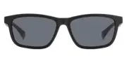 Polaroid PLD 55mm Rectangle Matte Black Gray / Gray Polarized Sunglasses