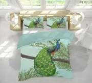 3D Peacock Tree ZHUA2095 Bed Pillowcases Quilt Duvet Cover Set Queen King Zoe