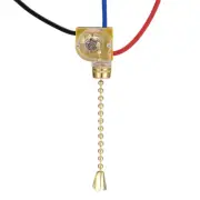 3 Way Fan Light Switch with Brass Pull Chain (Pack of 1 set)