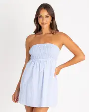 [Mooloola] Mooloola Women's Kennedy Dress in Blue Gingham 0 Blue Gingham