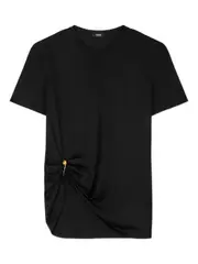 [Versace] Versace-T-Shirt Drappeggiata Safety Pin-Donna 42 IT