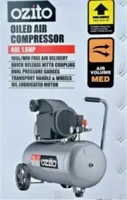 ️Ozito 40L 1.6HP Oiled Air Compressor ACP4020 NEW can arrange deliver Melb